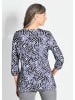 GOLDNER Kurzgröße:  Bluse mit Muster, Halbarm in marine / gemustert