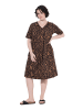 Ulla Popken Jerseykleid in cognac braun