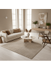 KADIMA DESIGN Kurzflorteppich Skandi 3D-Bögen Waschbar Wohnzimmer in Beige