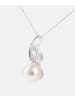 Diamant L'éternel Halskette mit Anhänger aus 375 Weißgold mit 0.03 Karat Diamant mit Perle in S...