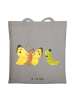 Mr. & Mrs. Panda Shopping Tasche Raupe Schmetterling ohne Spruch in Light Grey