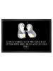 Mr. & Mrs. Panda fußmatte Pinguine trösten mit Spruch in Schwarz