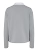 Pieces Langarm-Poloshirt in Silver Gray