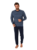 NORMANN langarm Schlafanzug Bündchen Pyjama Streifen - 88060 in marine1