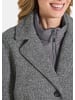 GOLDNER Kurzgröße:  Bouclé-Jacke Moderne Wolljacke mit Steppeinsatz in grau / weiß / gemustert