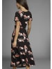 Laura Scott Sommerkleid in schwarz-orange-geblümt