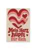 Mr. & Mrs. Panda Postkarte Herz Wellenmuster Design mit Spruch in Weiß