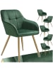tectake Polstersessel gepolstert, in Samtoptik, gesteppt, 58 x 62 x 82 cm