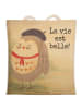 Mr. & Mrs. Panda Tote Bag Eule Frankreich Design mit Spruch in Weiß