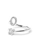 Luxenter Ring mit funkelnden Zirkonia-Steinen, silberfarben – Alphabet