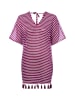 Venice Beach Strand-Kaftan in aubergine ecru - 0001