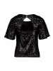 Vera Mont Pailletten-Bluse mit Flügelärmeln in Schwarz