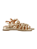 Divine Factory Flache Riemchensandalen Gold