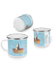 Mr. & Mrs. Panda Camping Emaille Tasse Pinguin Angelboot ohne Sp... in Eisblau