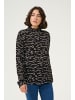Kaffe Langarm-Bluse KAluna in Black/Beige Abstract Print