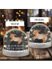 Mr. & Mrs. Panda Schneekugel Hund Dackel mit Spruch in Kreidetafel