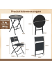 COSTWAY 3 tlg. Bistroset mit 2 Stühle in Schwarz