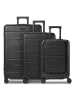 Police London 4 Rollen Kofferset 3-teilig mit Dehnfalte deep black