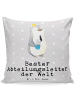 Mr. & Mrs. Panda Kissen Pinguin Bester Abteilungsleiter der Welt... in Grau Pastell
