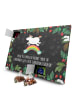 Mr. & Mrs. Panda Advents-Teekalender Einhorn Regenbogen mit Spruch in Kreidetafel