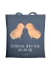 Mr. & Mrs. Panda Shopping Tasche Capybara Liebe mit Spruch in Indigo Blue
