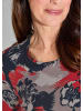 GOLDNER Florales Viskose-Shirt Halbarm in rot / taupe / marine / gemustert