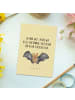 Mr. & Mrs. Panda Postkarte Fledermaus Flügel mit Spruch in Gelb Pastell
