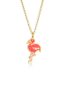 Elli Halskette 925 Sterling Silber Flamingo in Gold