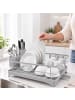 relaxdays Abtropfgestell in Grau - (B)43 x (H)21 x (T)29,5 cm