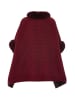 osha Damen Poncho in Weinrot Schwarz
