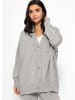 SASSYCLASSY Oversized Cardigan mit V-Ausschnitt und Kaschmiranteil in Grau