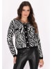 faina Damen Cardigan in Schwarz Wollweiss