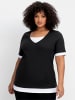 sheego 2-in-1-Shirt in schwarz-weiß