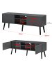 en.casa Fernsehtisch Eskilstuna Dunkelgrau in Grau (L)120cm (B)29.5cm (H)46.5cm