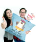 Mr. & Mrs. Panda 40x40 Kissen Pinguin Kokosnuss mit Spruch in Eisblau