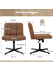 COSTWAY Bürostuhl höhenverstellbar drehbar in Braun