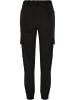 Urban Classics Urban Classics Damen Ladies Knitted Denim High Waist Cargo Pants in black