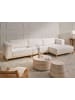 Beliani Ecksofa VENG in Weiß/Braun - (W) 347 x (H) 84 x (L) 156 cm linksseitig