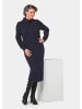 GOLDNER Kurzgröße:  Strickkleid mit asymmetrischem Kragen in marine
