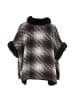 osha Damen Poncho in Schwarz Weiss
