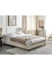 Beliani Doppelbett ROANNE in Beige/Dunkler Holzfarbton - (W) 170 x (H) 29 x (L) 213 cm