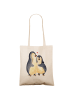 Mr. & Mrs. Panda Beuteltasche Pinguin umarmen ohne Spruch in Creme