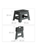 relaxdays 2 x Klapphocker in Schwarz/ Grau - (B)35 x (H)22 cm x (T)28 cm