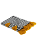 Beliani Kuscheldecke SUNWAL in Schwarz/Orange/Weiß - (W) 130 x (H) 0.3 x (L) 170 cm
