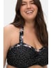 sheego Bandeau-Bikini-Top in schwarz-gepunktet