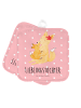 Mr. & Mrs. Panda 2er Set Topflappen Fuchs Mama mit Spruch in Rot Pastell