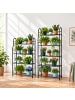 relaxdays Blumenregal "5 Ablagen" in Schwarz - (B)71 x (H)144 x (T)24,5 cm