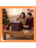 relaxdays 4 x Weihnachtskugel-Aufbewahrungsbox in Grau/ Rot - (B)33 x (H)9 x (T)33 cm