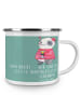 Mr. & Mrs. Panda Camping Emaille Tasse Junggesellinnenabschied T... in Meeresbrise