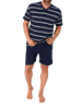 NORMANN Kurzarm Schlafanzug Pyjama Shorty Streifen - 84461 in marine